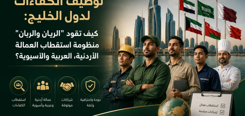 حلول تزويد القوى العاملة والأيدي العاملة الماهرة من الأردن، العالم العربي، وشرق آسيا إلى دول الخليج بكفاءة وموثوقية عالية