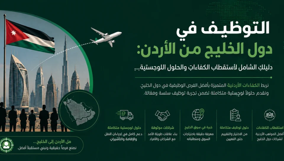 دليل الشركات لاستقطاب وتوظيف الكفاءات من الأردن إلى دول الخليج