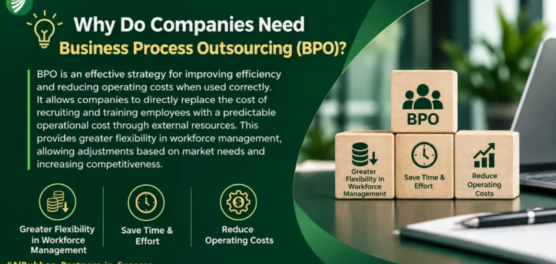 Professional team collaborating on administrative staffing and business process outsourcing solutions to enhance corporate growth with Al-Rubban Recruitment Company