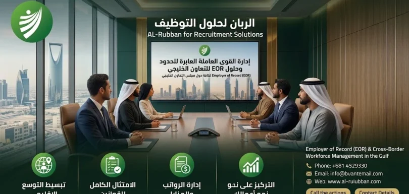 اجتماع فريق الإدارة واستعراض استراتيجيات حلول التوظيف وتعهيد الموارد البشرية في شركة الربان.