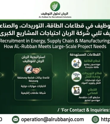 التوظيف في قطاعات الطاقة واللوجستيات والصناعة: كيف تلبي شركة الربان احتياجات المشاريع الكبرى.